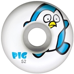 Pig Penguin Skateboard Wheels 52mm White